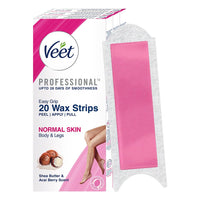 Veet Full Body Waxing Kit Strip For Normal Skin - 20 Strips (Pack of 3)