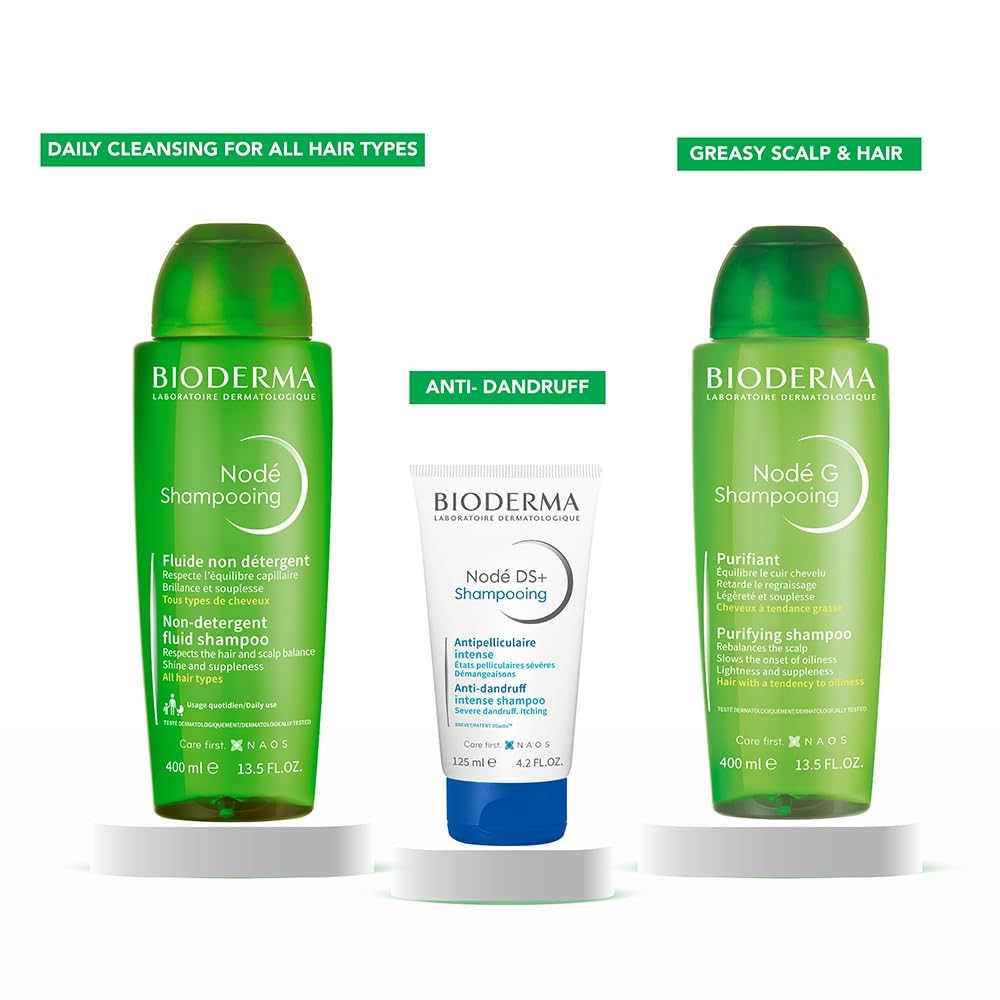 Bioderma Node Shampooing - Cleanses, Respects and Protects | Daily Use Gentle Clarifying Water-Based Shampoo | SLS Free, 400ml