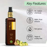 PYOURA Healthy Scalp Hair Growth Amla Spray Serum, Non-Sticky Hair Mist for Dry Itchy Scalp, Dandruff & Heat Protection, Helps Improve Henna Tone, Natural Ayurvedic Herbal Extract of Fresh Amla, 100ml