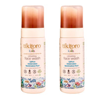 Tikitoro Kids Refreshing face wash| Pediatrician Approved | 100% Vegan with Saffron, Watermelon and Marshmallow Root | Cleanses, Purifies & Moisturises Skin | No Parabens & Sulphates (150 ml x 2)