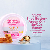 VLCC 3 In 1 Intense Care Cold Cream (B1G1, 200G, Shea Butter, Argan Oil, Honey And Niacinamide Cold Cream For Dry Skin, Spf 20 Face Cream For Winters, Minimizes Pores And Moisturizes)