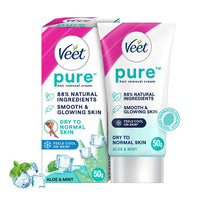 Veet Pure Hair Removal Cream for Women For Dry To Normal Skin - 50g | Suitable for Legs, Underarms, Bikini Line, Arms