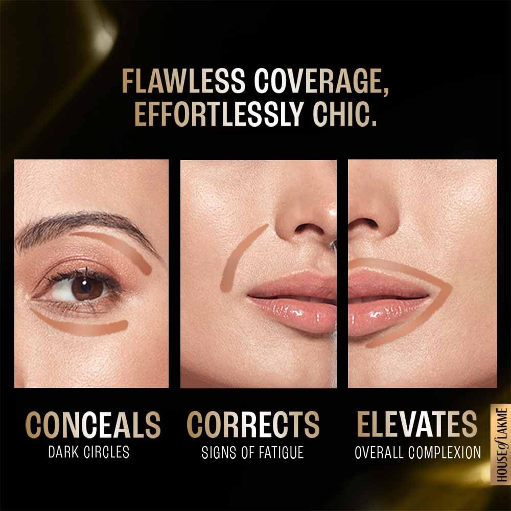 Lakmé Absolute Mattereal Mousse Full Coverage Concealer for all skin types , Sand, 9 g