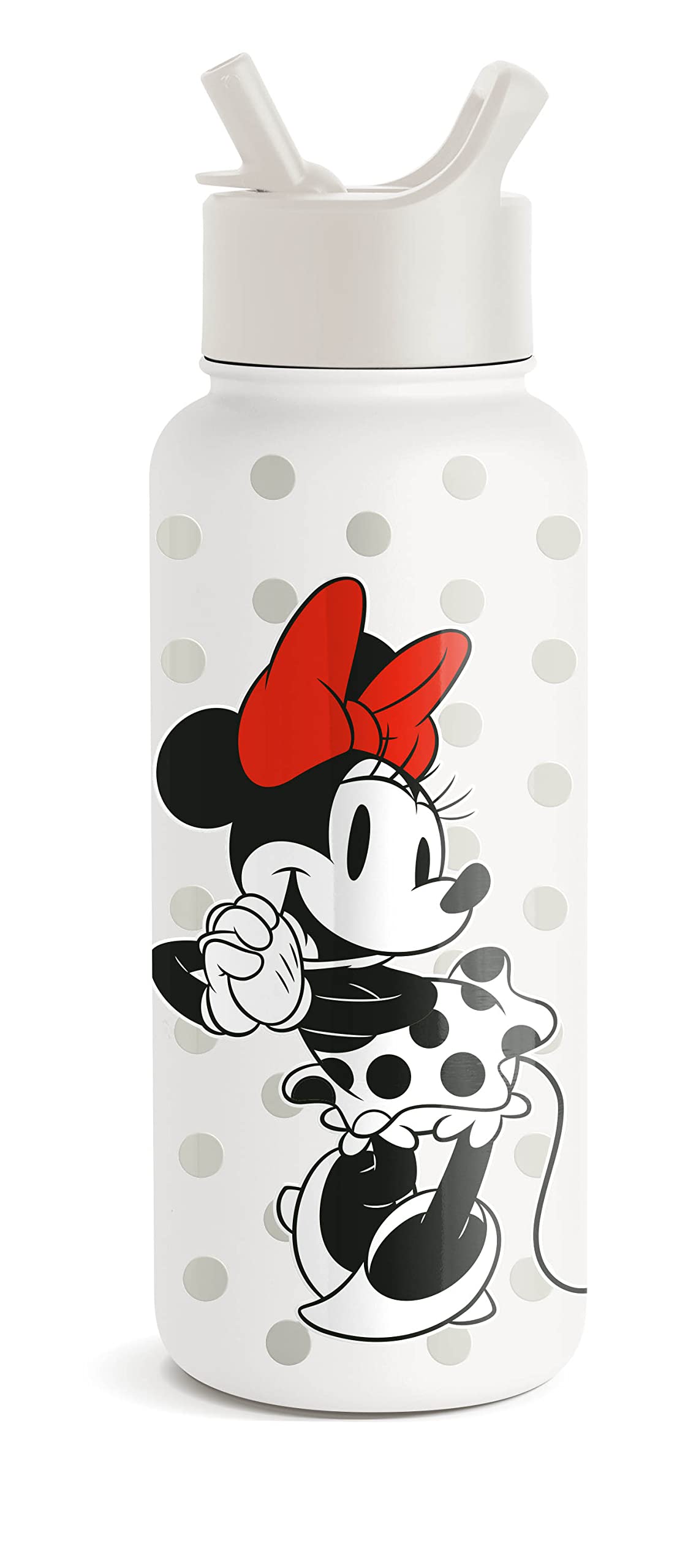 Simple Modern Disney Minnie Mouse Water Bottle with Straw Lid Insulated Stainless Steel Metal Thermos | Gifts for Women Men Reusable Leak Proof Flask | Summit Collection | 32oz Minnie Mouse Love