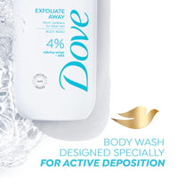 Dove Exfoliate Away Serum Body Wash | 4% Refining Serum + AHA | Micro-polishers for silkier skin | Paraben & SLS free | 300 ml