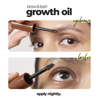 Ruby's Organics Eyelash & Eyebrow Growth Oil for Overnight Use, Organic & Natural, Infused with Rosemary, Bhringraj & Castor Oil, Nourishes & Promotes Hair Growth, Repairs Hair Follicles, Cruelty-Free, 6ml