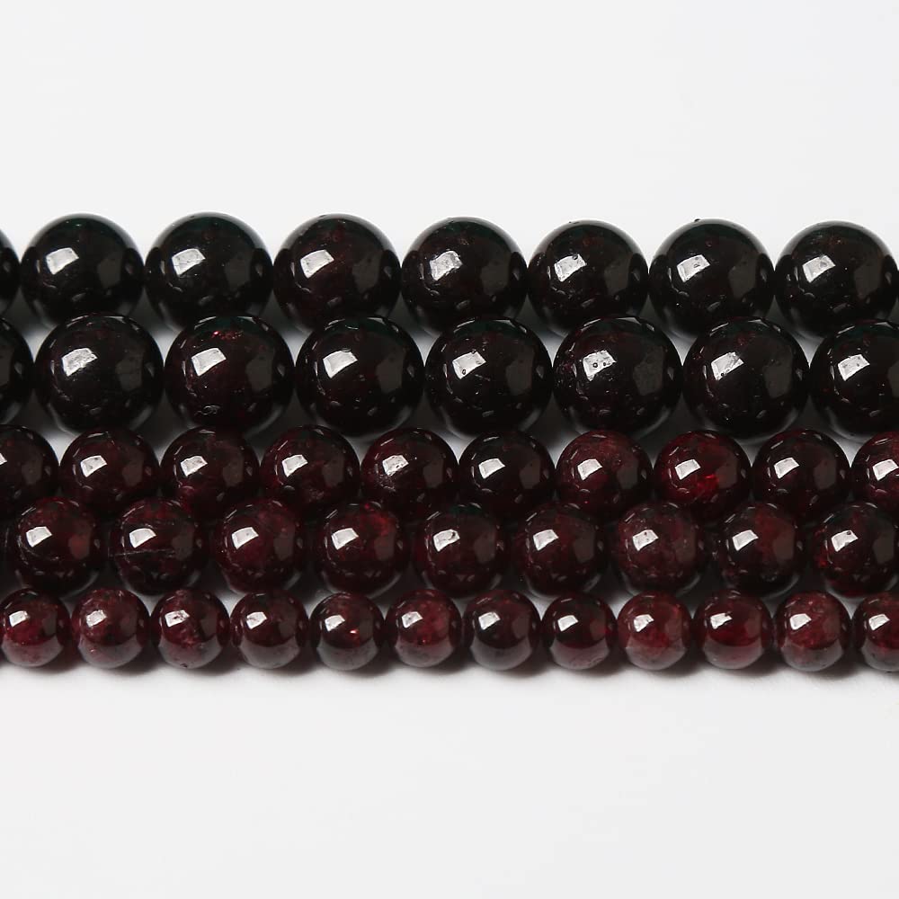 AAA Natural Garnet Stone Beads for Jewelry Making Energy Crystal Healing Power Gemstone DIY Bracelet Necklace 8mm 45pcs (8mm, Garnet )