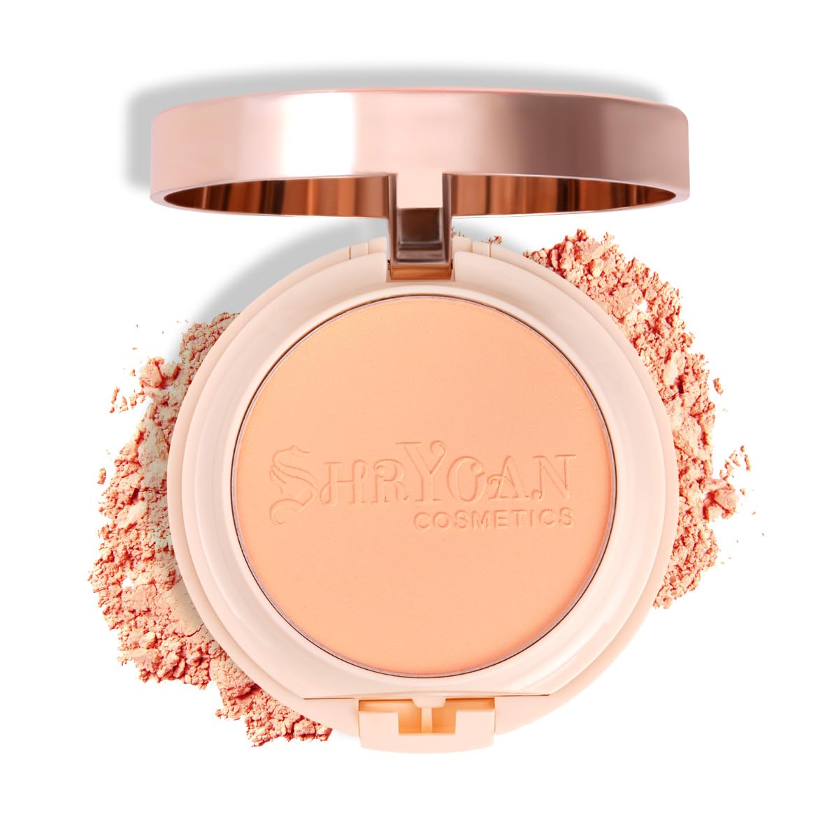 Shryoan 2 IN 1 Oil Control Compact Powder Full Coverage White Tone with Mirror Fair Skin Matte Finish Double Beige Shades with Oval Makeup Brush (SH05)