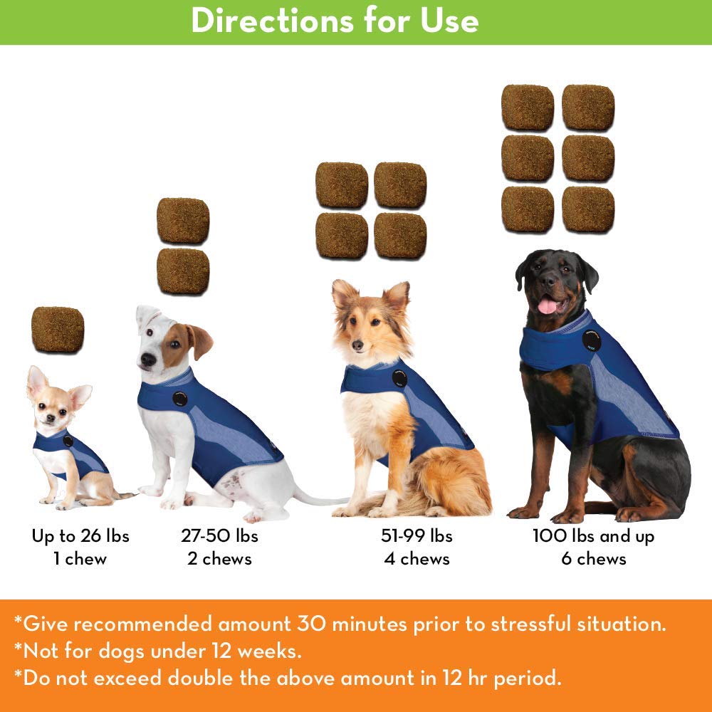 ThunderWunders Hemp Dog Calming Chews | Vet Recommended for Situational Anxiety | Fireworks, Thunderstorms, Travel & More | Made with Hemp Seed, Thiamine, L-Tryptophan, Melatonin & Ginger (180 Count) 180 Count