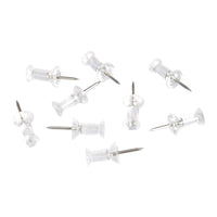 Basics Push Pins Tacks, Clear Plastic Head, Steel Point, 200-Pack 200 pack