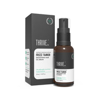 ThriveCo Frizz Tamer Smoothing Hair Oil Serum | For Smooth & Frizz-Free Hair | Gives Shine Up To 12 Hours | Hydrates Frizzy, Dry & Dull Hair | With Jojoba Oil, Mahua Oil | For Men & Women | 30ml