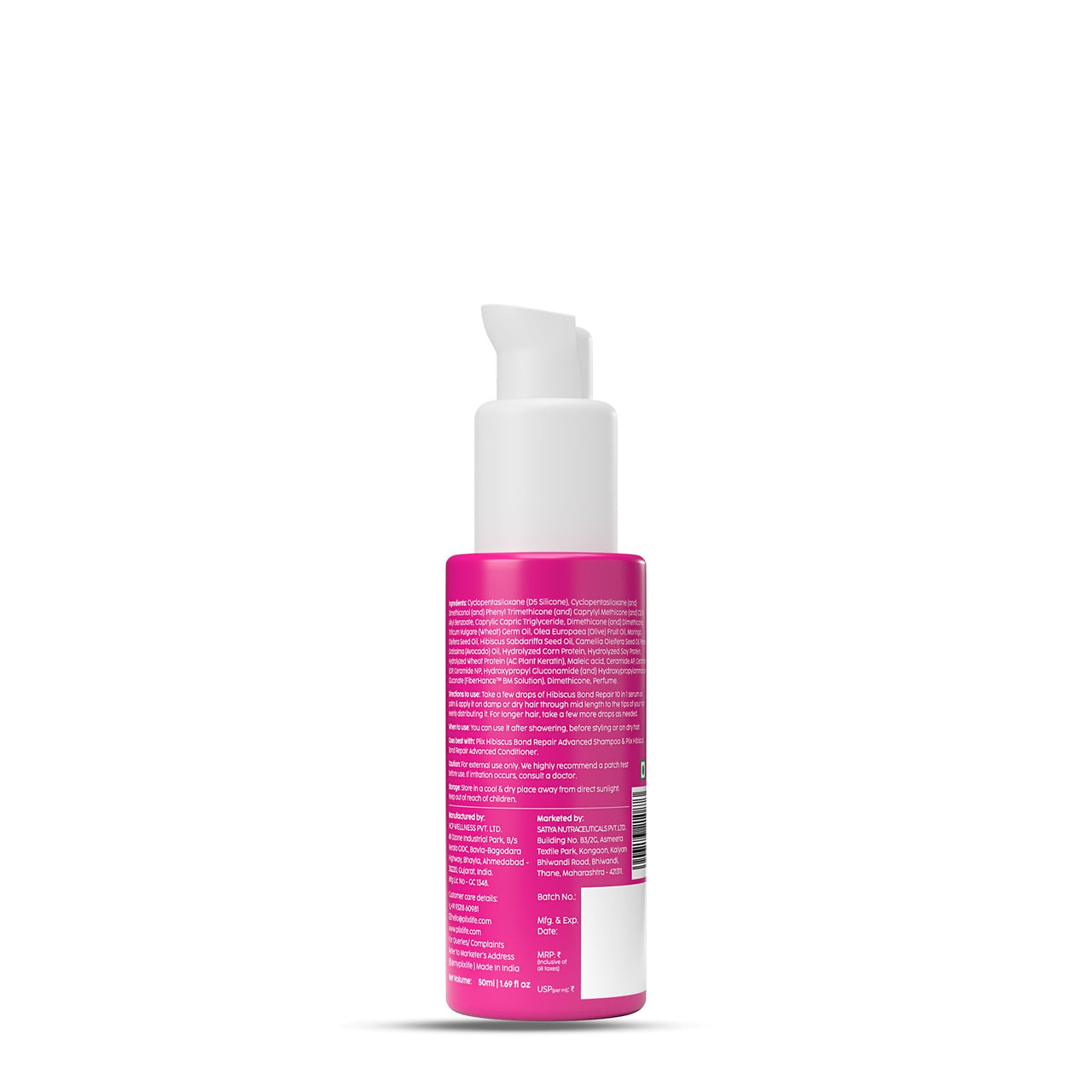 PLIX - THE PLANT FIX Hibiscus Bond Repair 10-in-1 Hair Serum | FiberHance™ | Repairs Damage Hair | Strengthens Keratin Structure | Provides 3X strengthening | 50ml