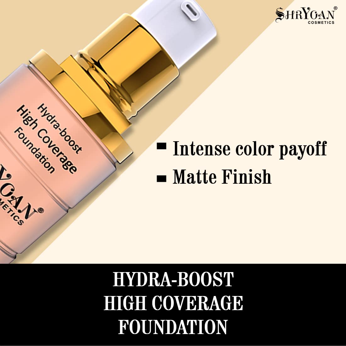 Shryoan Hydra-boost High Coverage Foundation| For Long Lasting Glow & Matte Finish with Full Coverage Foundation (30gm) (Shade 01)