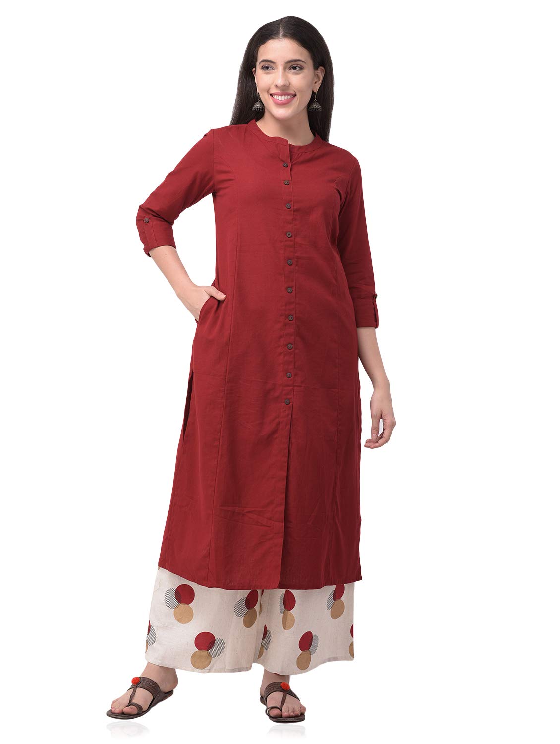 Pistaa's  Women's  Cotton Solid Readymade Salwar Suit Set