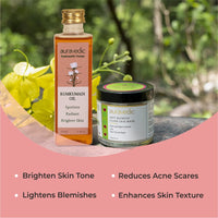Auravedic Kumkumadi Thailam kumkumadi face oil for glowing skin Anti Blemish Face Mask For Glowing Skin Tea Tree Oil For Skin Acne Face Pack For Acne And Pimples Set of 2 (100ml+ 100gm)