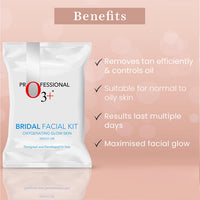 O3+ Radiance Skincare Combo With Bridal Facial Kit Oxygenating Glow Skin 81g,Bridal Radiance Facewash 75g & Sunscreen 75g