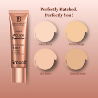 Lakyou Beauty Mousse Primer Foundation | 3in1 Perfect Base | Lightweight | Long Wear | 30ml (03(Natural Beige), 30ml)