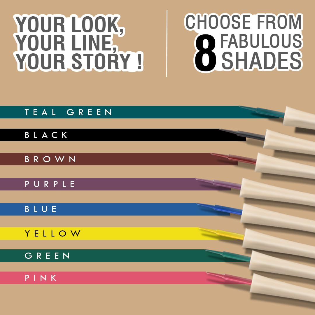 Glamveda Super Matte Liquid Eyeliner – Black, Smudge-Proof, Waterproof, Quick Drying | 24-Hour Long Stay | Smooth Application | Bold, Clean, Smudge-Free Look