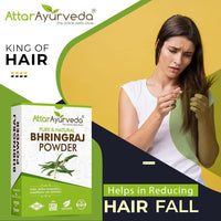 Attar Ayurveda Natural Bhringraj Powder for hair growth (100 Grams) | For Hair Mask and Eating | 100% Pure and Natural | No Chemical, No Preservatives
