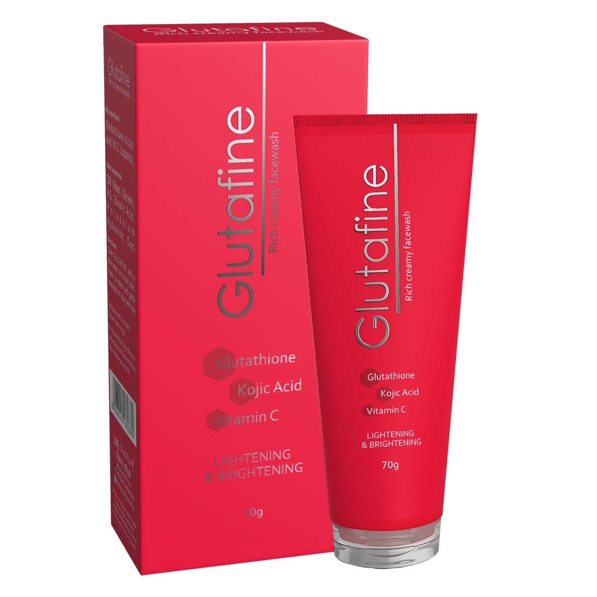 Glutafine Rich Creamy Facewash for Lightening and Brightening, 70g (Pack of 1)