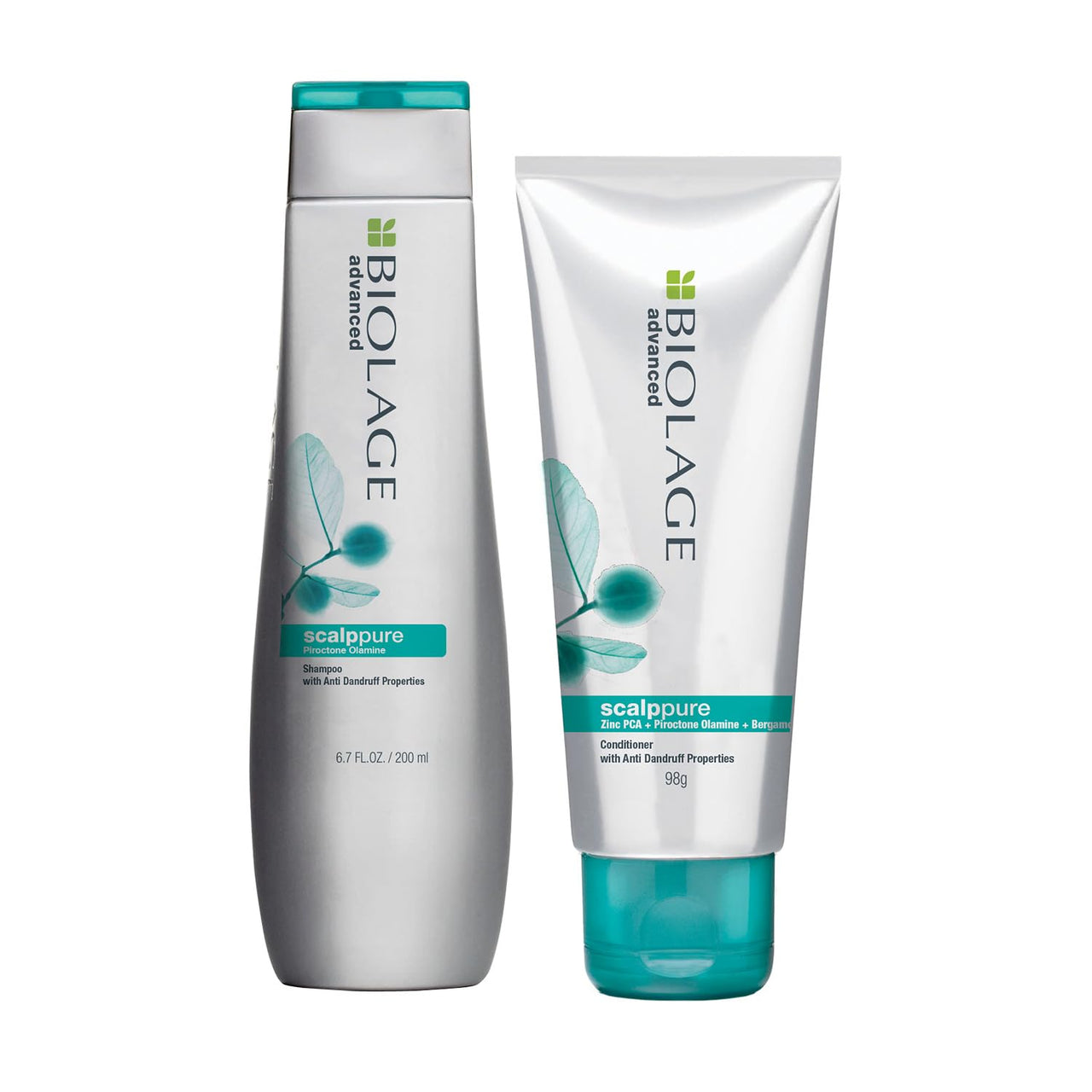 Biolage Professional Scalppure Anti-Dandruff Shampoo and Conditioner Combo, Removes Visible Flakes from 1st Use, Enriched with Bergamot, 2 Step Haircare Combo, Cruelty-Free, 200ml + 98g