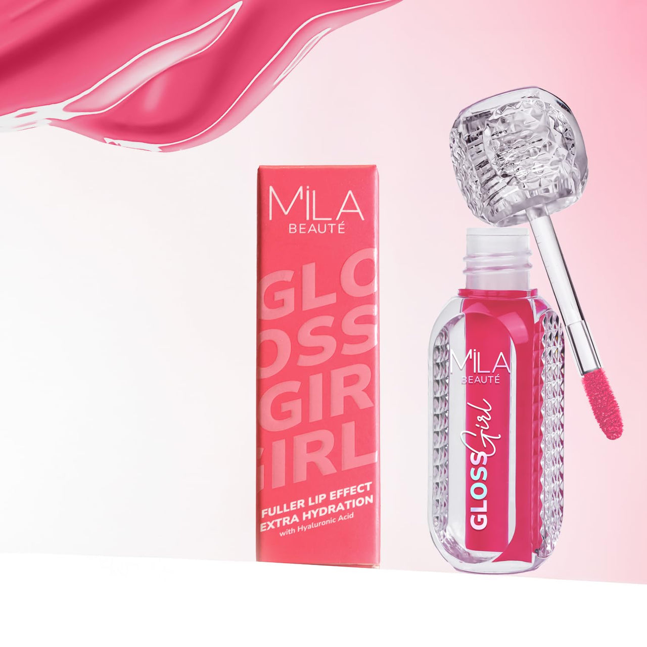 MILA BEAUTÉ Gloss Girl Lip Gloss|Enriched With Mango Seed Butter & Hyaluronic Acid|Light Weight & Non-Sticky Formula|Gives Fuller-Lip Effect & Extra Hydration|High Shine Finish-(Gloss Girl, 2.8 Ml)