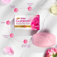 Dabur Gulabari Pure Rose Soap 150g (Pack of 4) | Moisturizing Bathing Soap for Radiant Rose Glowing Skin & Body | Pure Rose Extract, Glycerine & Niacinamide | Long Lasting Fragrance | For Men & Women