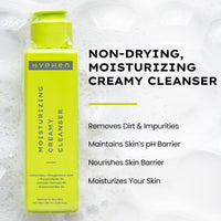 Hyphen Moisturizing Creamy Face Wash for Dry & Sensitive Skin | 2% Ceramides & Polyglutamic Acid | Barrier Repair, Hydration & Gentle Cleansing | Facewash, Oily, Dry, All Skin Types| Face Cleanser for winters | Skin Care Products | Face Care Daily Cleanse