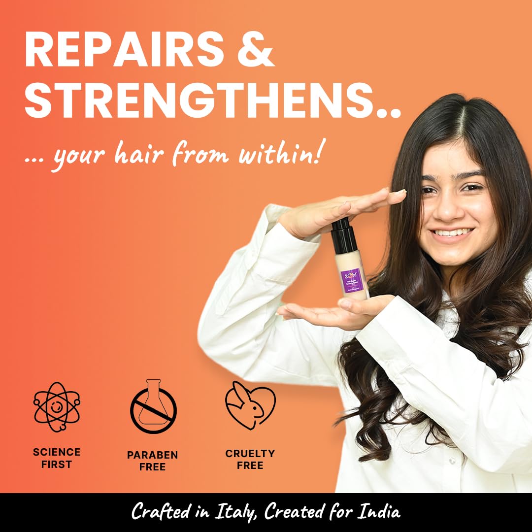 2.Oh! Italian Hair Repair Serum In Crème | For Dry Frizzy Hair with Active Repair Catalysts | Prevents Frizz and Breakage | Hair Serum for Women and Men | Keratin, Argan Oil | Lightweight, Non-Greasy