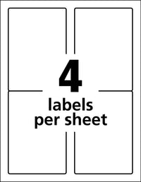 Avery Durable White Cover Up ID Labels for Laser Printers, 5 x 3.5, Pack of 200 (61532)