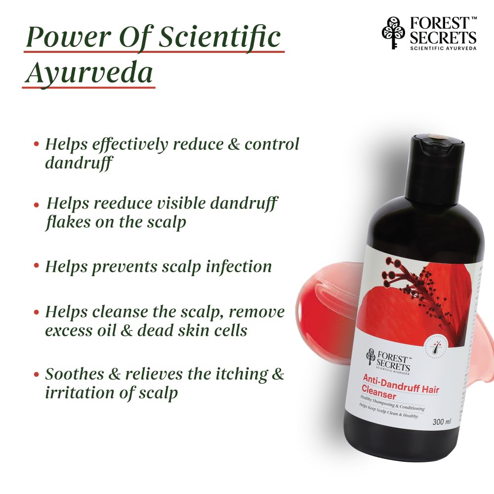 Forest Secrets Anti-Dandruff Hair Cleanser | Dandruff Control| Soothes Scalp| Ayurvedic| Suitable For All Hair Types - 300Ml