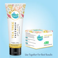 Vegetal Tea Tree Face Wash- Made of 100% natural extracts of Green Tea, Neem, Manjistha, & Khajoor- Anti Acne, Oil control, Free of Parabens, SLES & Harmful Chemicals