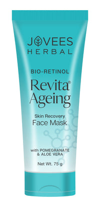 Jovees Herbal Bio-Retinol Revita Ageing Face Mask For Glowing Skin, De-Tan, Pores Tightening & Reduce Sign of Ageing | Made with Eco Certified Bio-Retinol For Men/Women 75g