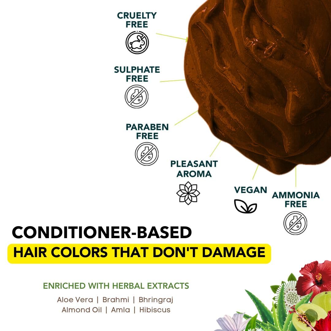 paradyes Top-Up Semi-Permanent Coffee Brown Diy Conditioner Based Hair Colour, 120 Gm,All,1 Count