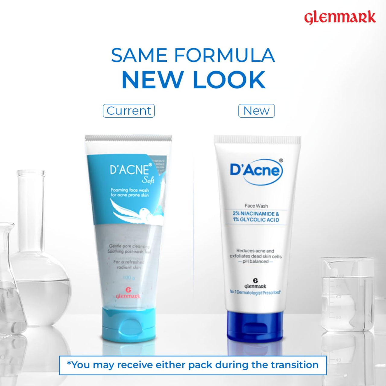 D’Acne Soft Face Wash | Unclogs pores and prevents pimples | Stops recurrence of acne | Contains 1% Glycolic Acid, Niacinamide |Suitable For Oily skin, Acne-prone Skin | Men & women | 100 ml