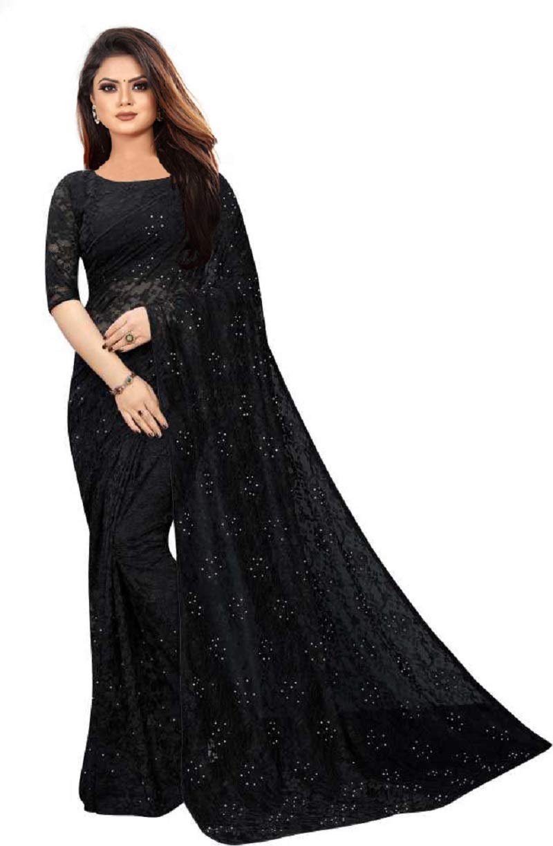 Avantika Fashion Women's  Jacquard Russell Net Saree With blouse piece