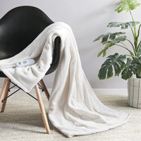 Serta Luxuriously Soft Plush Electric Blanket Fast Heating Cozy Cover, Safety Auto Shut Off Timer, Low EMF, Multi Heat Setting, ETL Certified, Machine Washable, Smoke Grey Throw (50 in x 60 in) 50