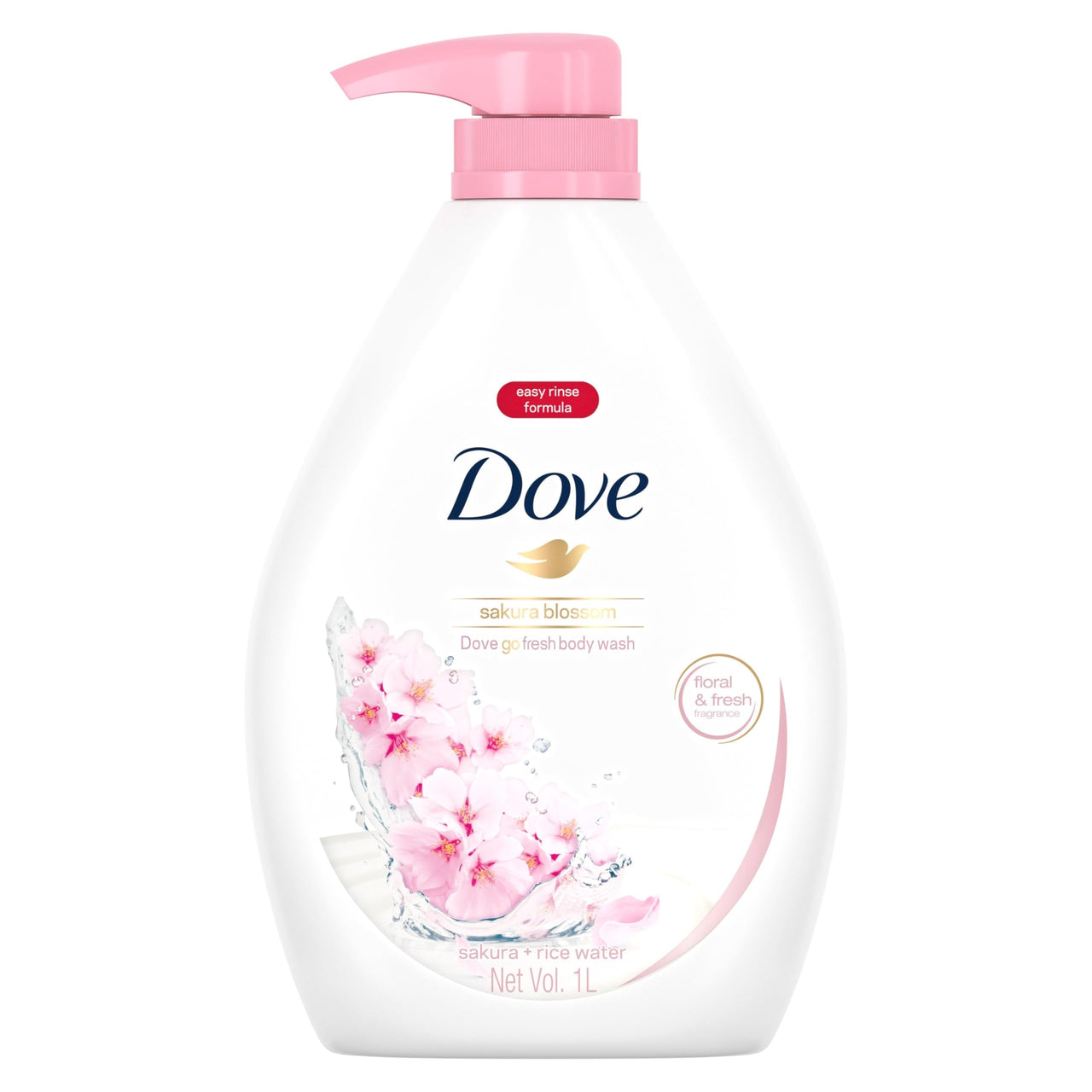 Dove Refreshing Sakura Blossom Body Wash with Himalaya Pink Salt for Replenished Skin, 1L
