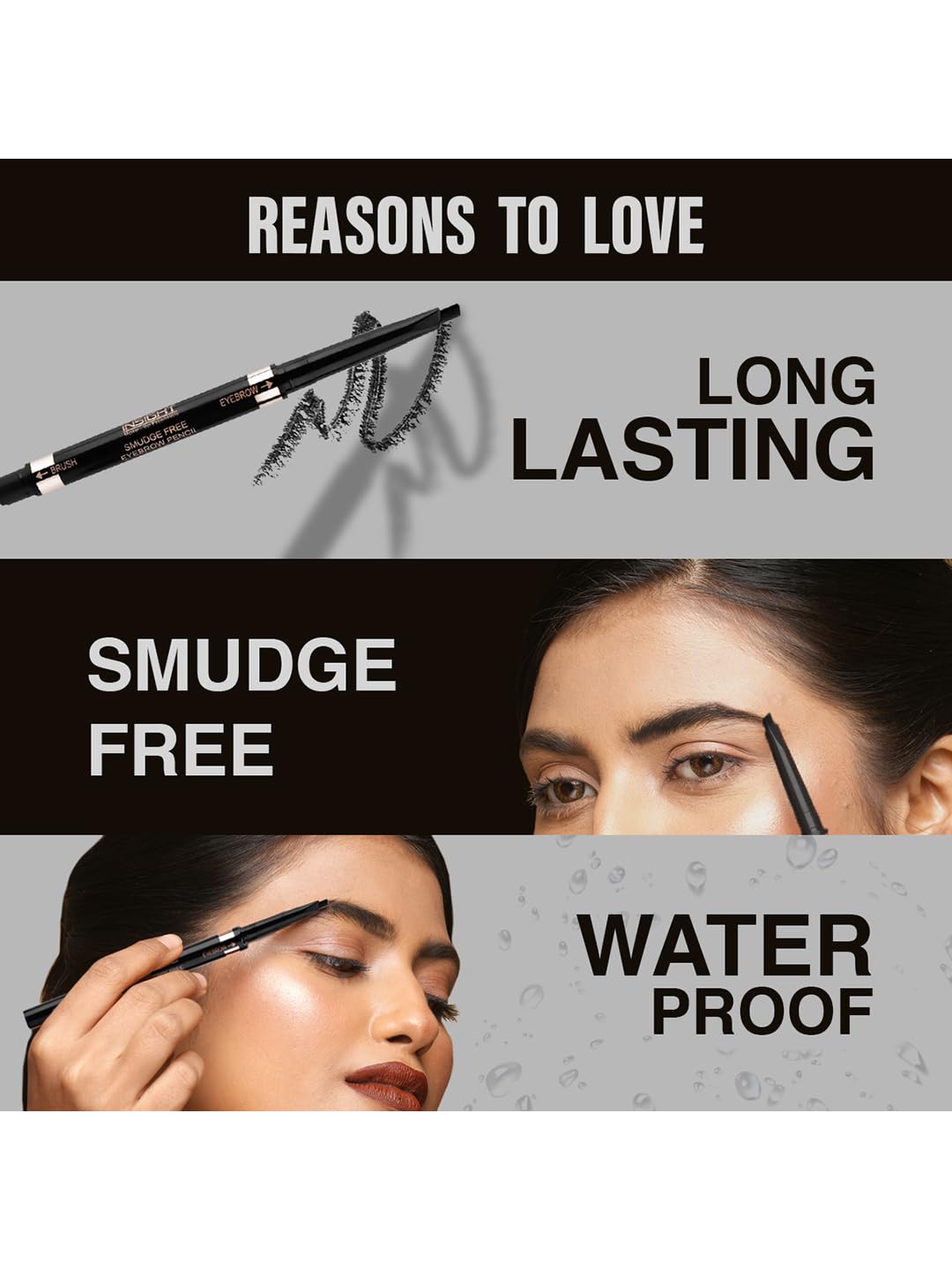 Insight Cosmetics Smudge Free Eyebrow Pencil (Black)
