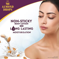 Bajaj Almond Drops Non-Sticky Body Lotion | Long Lasting Moisturization | Almond Oil & Vitamin E | Nourished and Smooth Skin | 600 ML