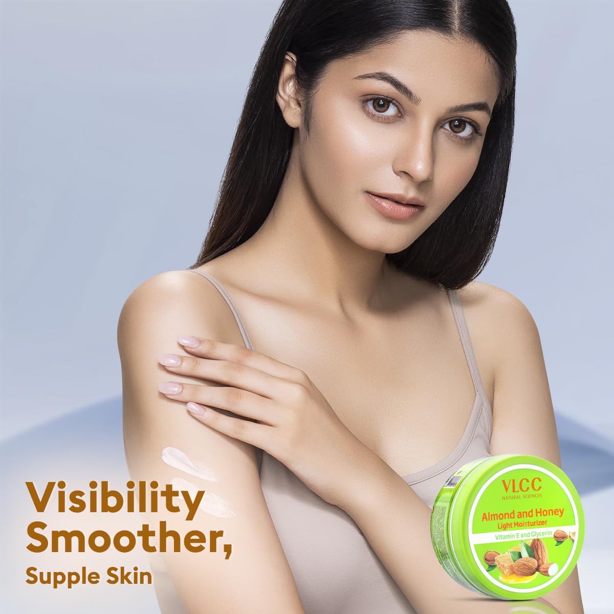 VLCC Almond and Honey Light Moisturiser Cream - 200g | With Vitamin E and Glycerin | Vitamin E Body Moisturizer | Soft and Smooth Skin | Intense, Long-lasting Hydration.