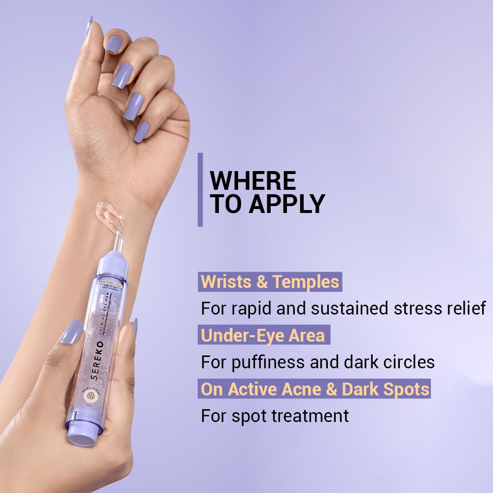 SEREKO Calming Under Eye Cream Gel Pen with Cica & Wild Indigo | Instant Cooling Relief | Stress-Reducing Formula | Reduces Dark Circles, Wrinkles & Fine Lines Suitable for Men & Women – 20ml (Pack of 2)