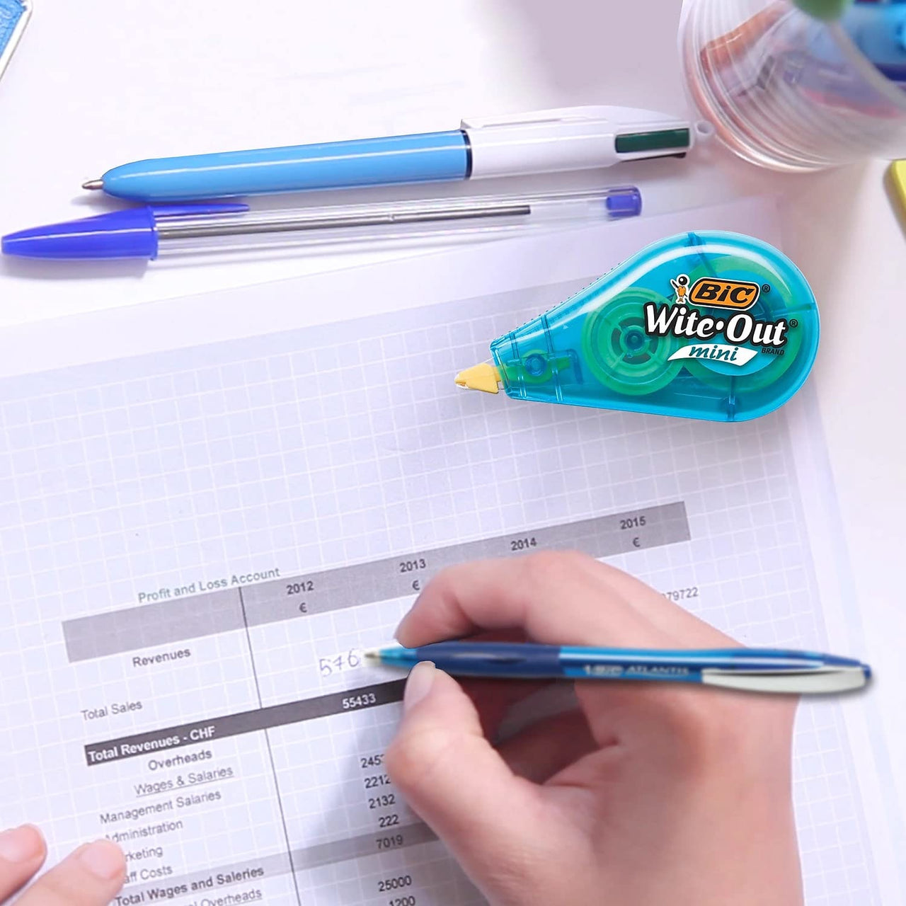 BIC Wite Out BIC BIC Brand Mini Correction Tape, 16.4 Feet, 6-Count Pack of white Correction Tape, Compact Tape Office or School Supplies