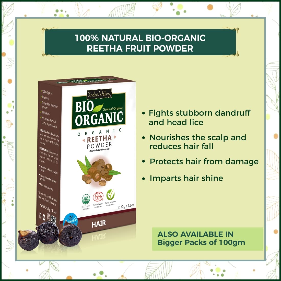 INDUS VALLEY Hair Revitalising Pack Amla, Shikakai, Reetha and Bhringraj Powder | Beauty Gift Set | Gift for Your Best Friend, Lover, Girlfriend, Fiancee, Wife, Mother, Daughter on Diwali Gift, Christmas, Birthday, Anniversary, New year, Valentine's  Day,