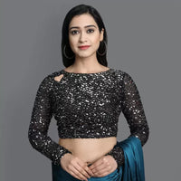 Regolith Designer Sarees for Women 's  Georgette ready to wear sarees for women With Fancy Saree Blouse Piece