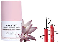 Carmesi Natural UnderArms Roll On Deodorant for Women 50ml and FACES CANADA Magneteyes Eyeliner - Black, 3.5ml