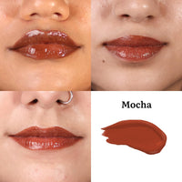 Tint Cosmetics Brown Lip Gloss for Women | Hydrating & High Shine | Lightweight & Non-Sticky with Vitamin-E & Grapeseed Oil | Gloss Lock Technology | All Skin Types | 2.5Ml (Mocha) | FDA Approved