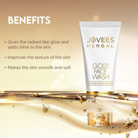 Jovees Herbal Ultra Radiance Gold Face Wash Gives Clear, Nourished & Hydrated Skin, Reduce Dark Spot And Improves Skin Texture | For All Skin Types 50ml