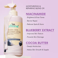 mcaffeine Blueberry Swirl Serum Body Lotion For Women And Men | Dry Skin | Lightweight Moisturizer, Non-Greasy & Non-Sticky | Body Lotion For Winter | Soft & Smooth Lotion For All Skin - 300Ml