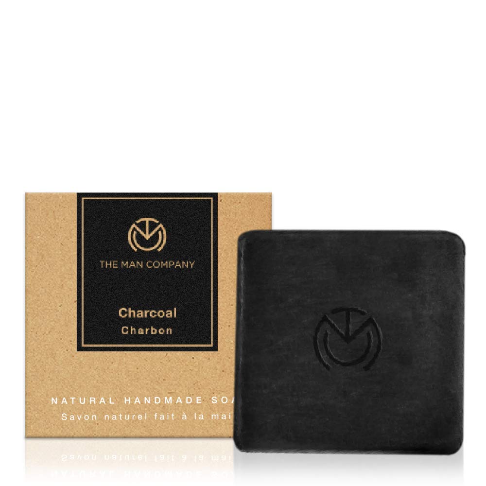 The Man Company De Tan Charcoal Bathing Soap Bars with Chaar-Cool | Removes Blackheads, Treats Acne | Deep Cleanses Skin, Anti Pollution | Prevents Dryness - (125gm*4)